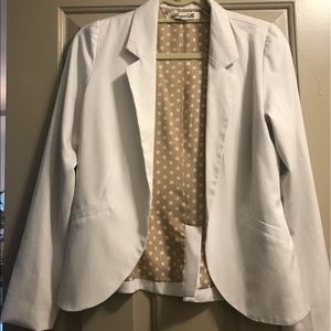 White Blazer with cute polka dot lining!